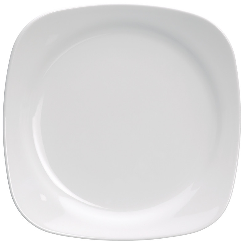 Assiette plate carré ivoire porcelaine 27x27 cm Ska Rak