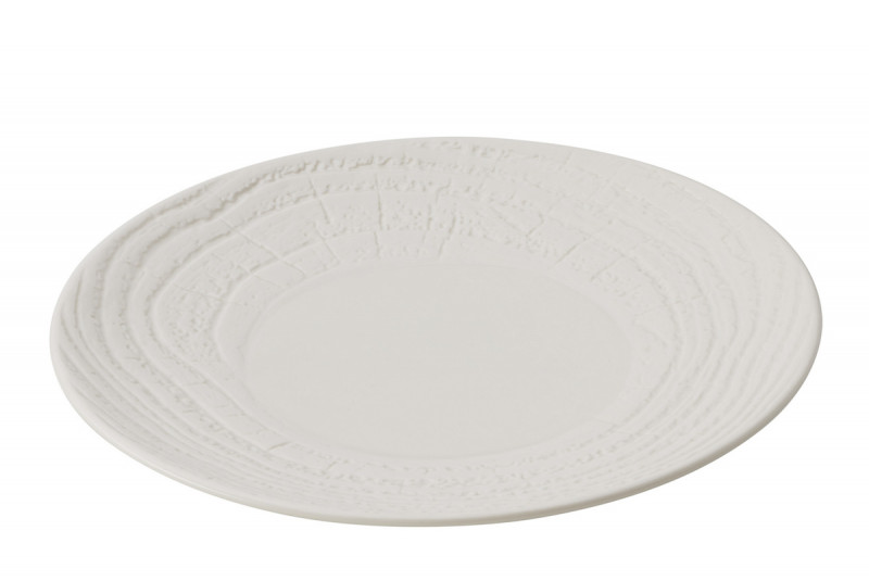 Assiette coupe plate rond ivoire porcelaine Ø 21,5 cm Arborescence Revol