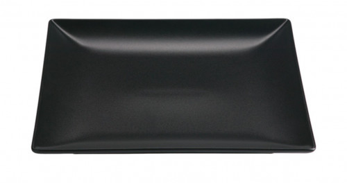 Assiette plate carré noir grès 21x21 cm Bazik Noir