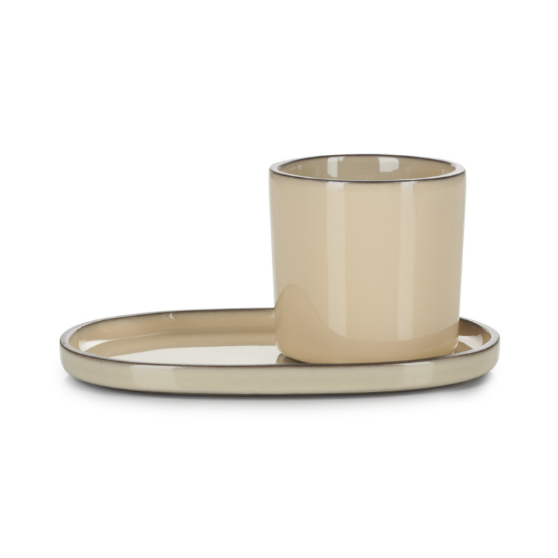 Gobelet expresso rond beige porcelaine culinaire 8 cl Ø 5,8 cm Caractere Revol