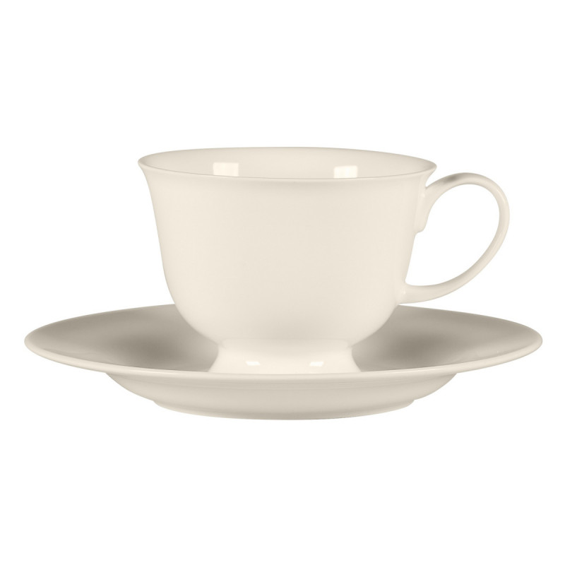 Soucoupe pour tasse à thé avec pied rond ivoire porcelaine bone china Ø 16,8 cm Bravura Rak