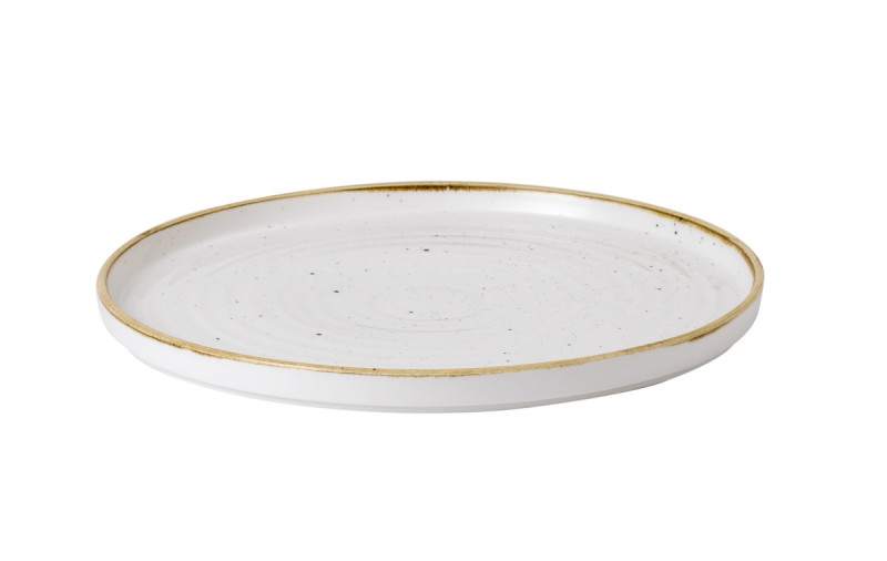 Assiette à bord droit rond barley white porcelaine Ø 28 cm Stonecast Churchill