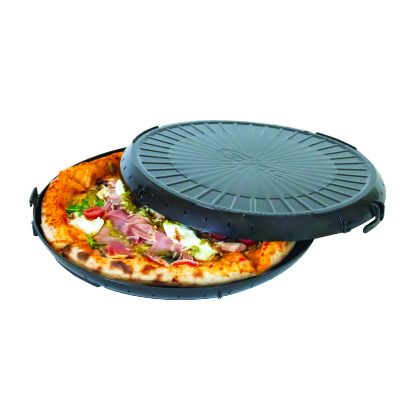 Boîte à pizza réutilisable noir plastique Ø 36 cm 5 cm Gilac