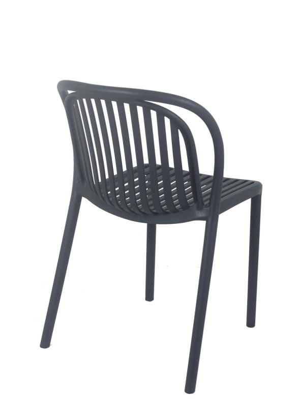 Chaise de terrasse gris anthracite 78x51x57 cm Dubai